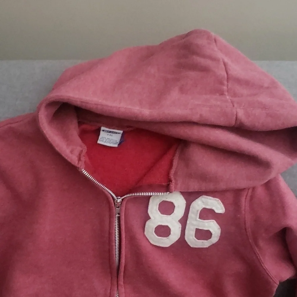 Old‎ Navy hoodie girl's size xxl sweat jacket soft inside muted burgundy